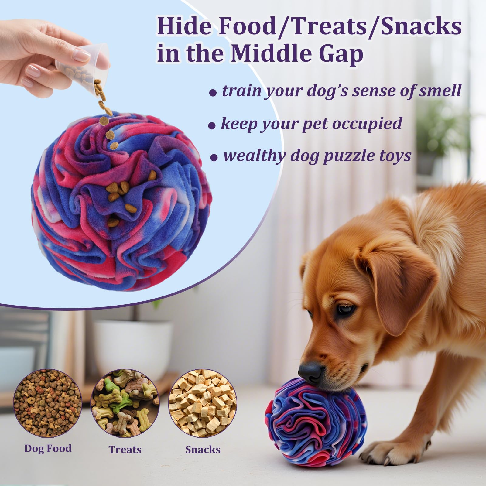 Ablechien Snuffle Ball with treats inside for interactive feeding