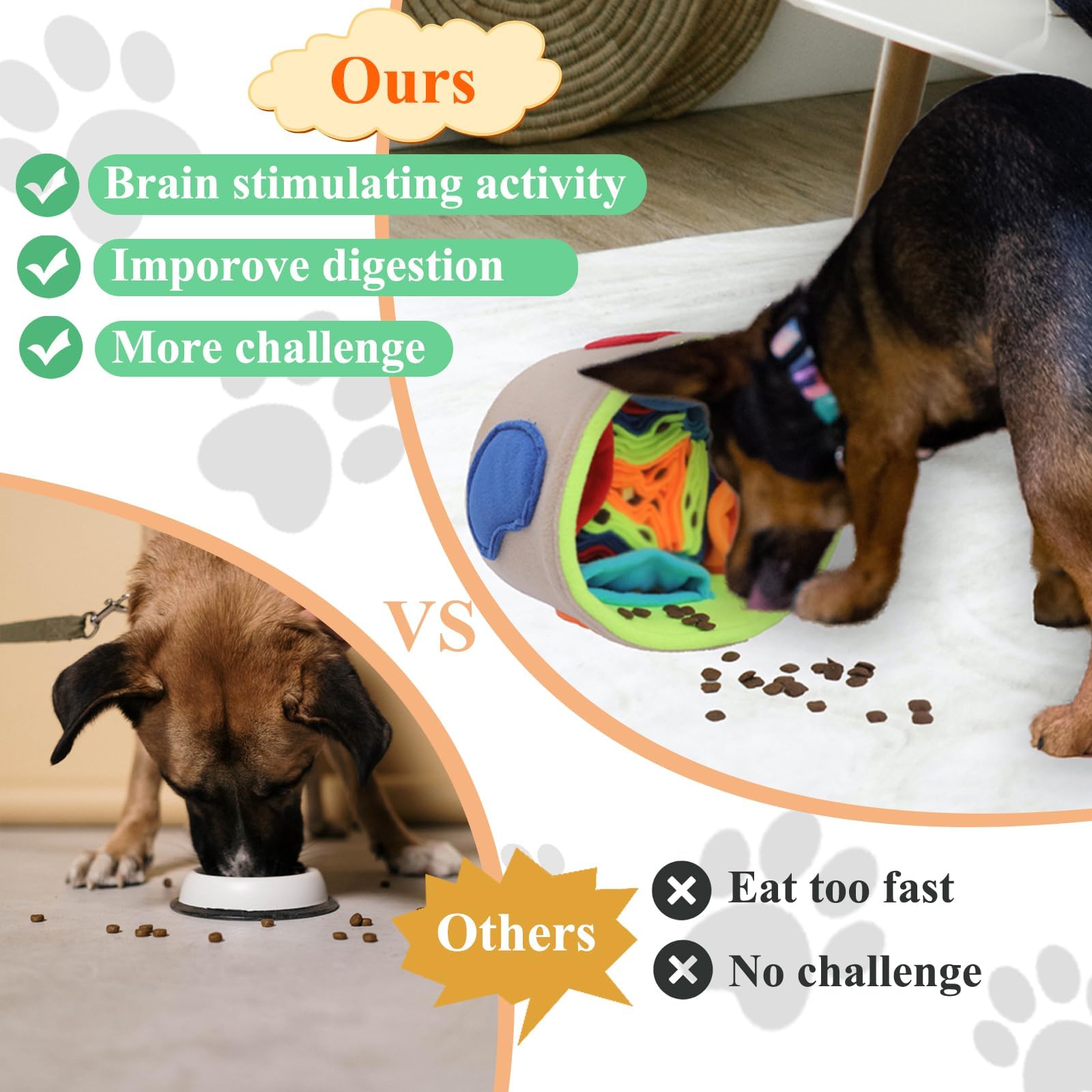 Ablechien Snuffle Mat as an interactive dog toy promoting foraging and brain engagement.