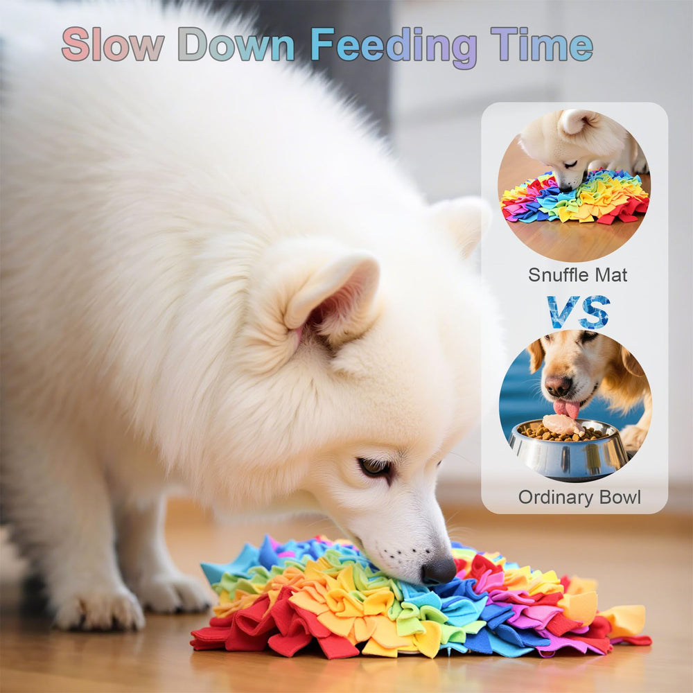 Ablechien Snuffle Mat features non-slip backing for safe, mess-contained meals.