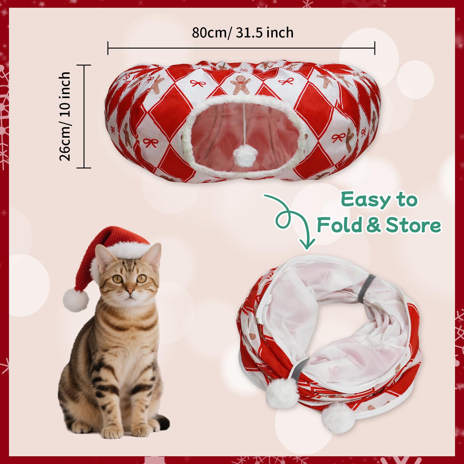 abobwey foldable-cat-bed-storage enables easy winter storage and quick setup.