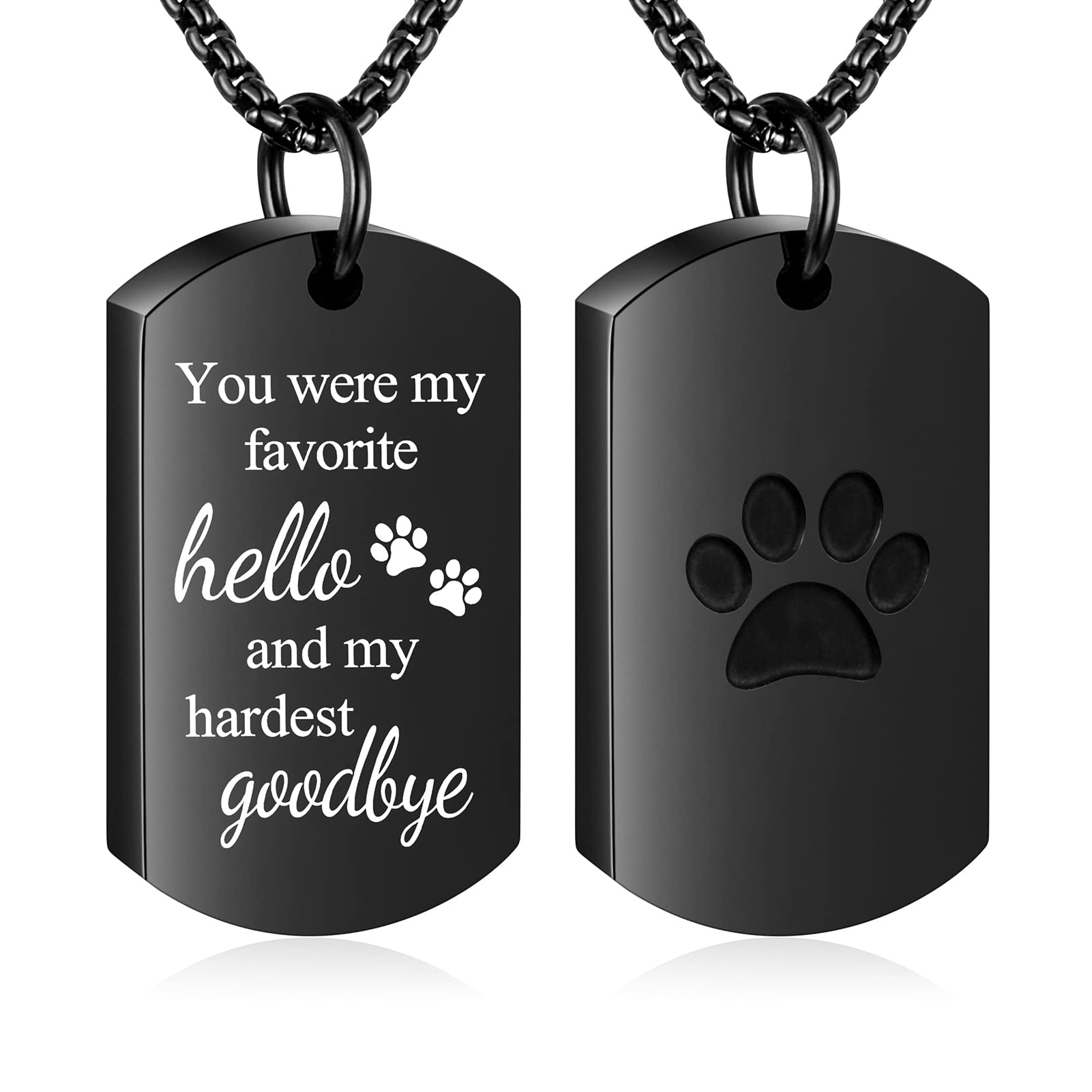 Abooxiu cremation necklace pawprint pendant memorial for daily remembrance.