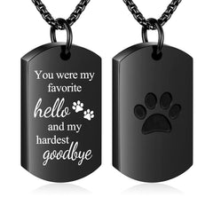 Abooxiu cremation necklace pawprint pendant memorial for daily remembrance.