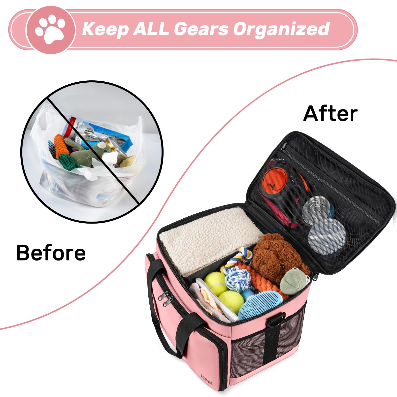 Abrimelodi airline-approved dog travel bag suitable for under-seat placement