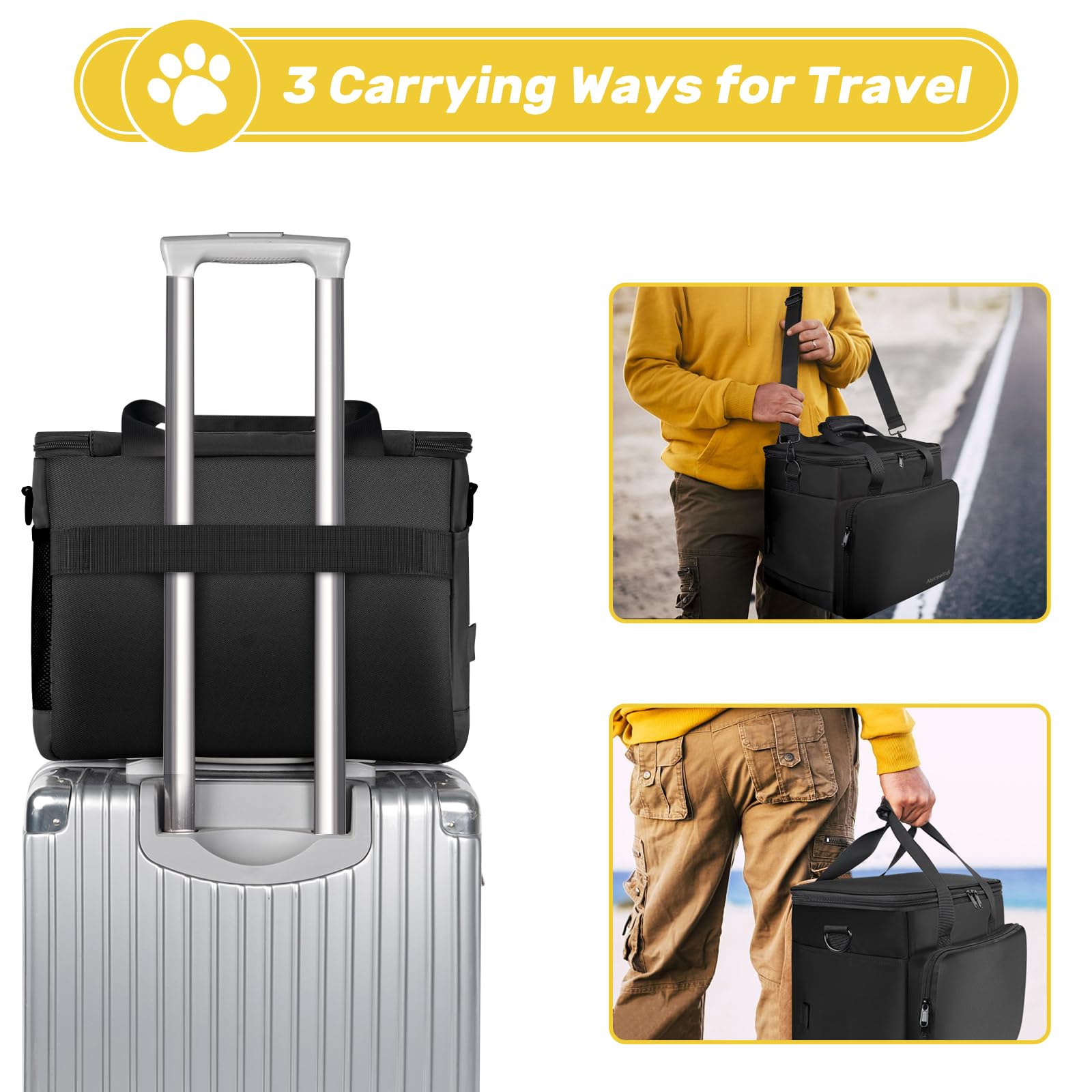 Abrimelodi airline-approved bag fits under seats for easy travel