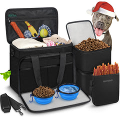Abrimelodi dog travel bag with open compartments keeps treats organized on the go