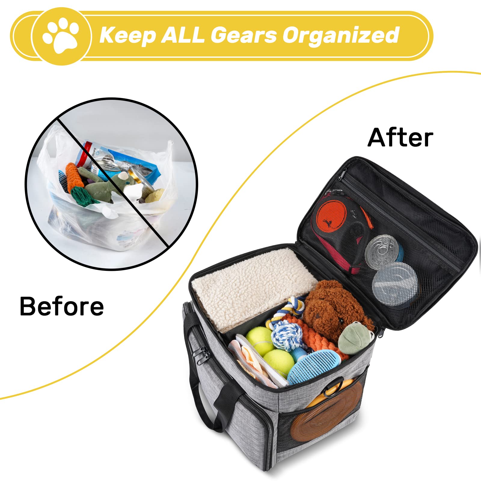 Abrimelodi bag with side poop bag pocket for quick access.