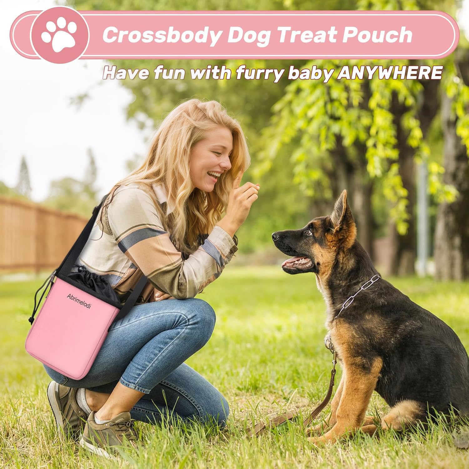 Abrimelodi treat pouch for quick rewards during walks or training