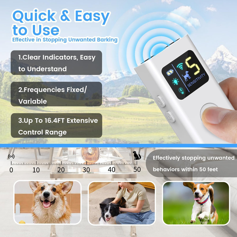 ABRKDOG ultrasonic levels selector highlights adjustable deterrence for tailored training sessions.