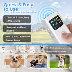 ABRKDOG ultrasonic levels selector highlights adjustable deterrence for tailored training sessions.