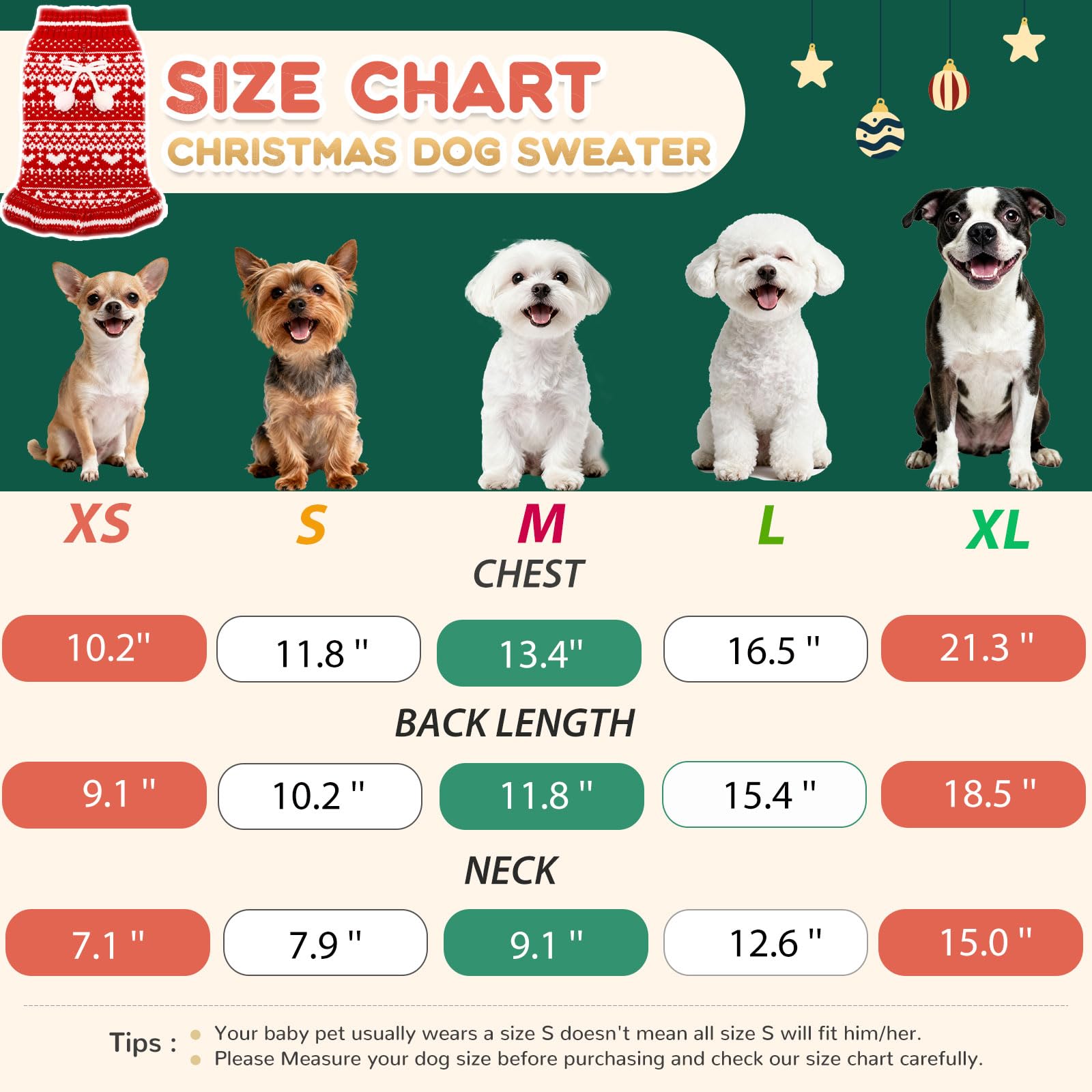 ABRRLO red-knit pattern sweater suitable for cats and dogs