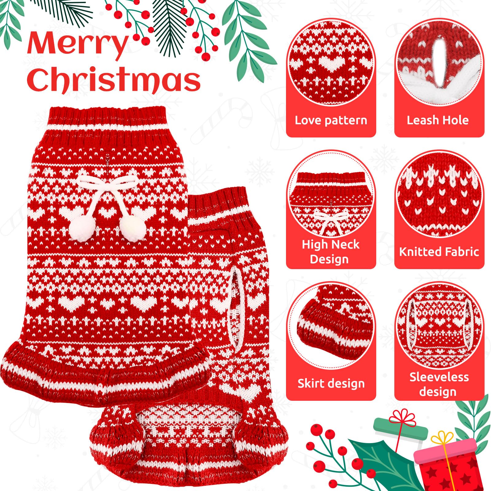 ABRRLO Christmas sweater dress with festive pattern for party-ready looks