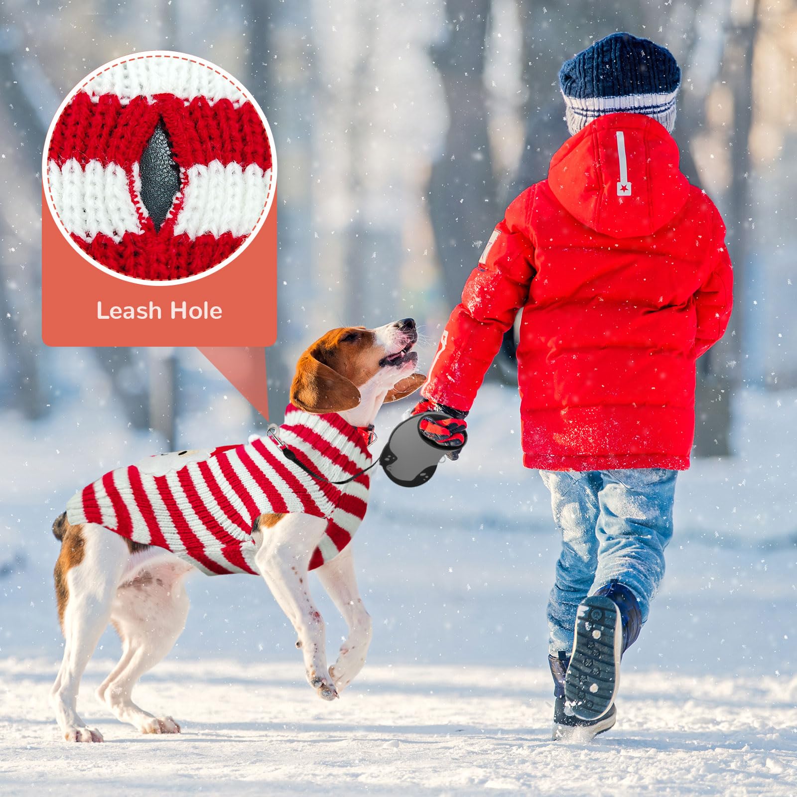 ABRRLO dog Christmas sweater Reindeer pattern comfortable outdoor wear