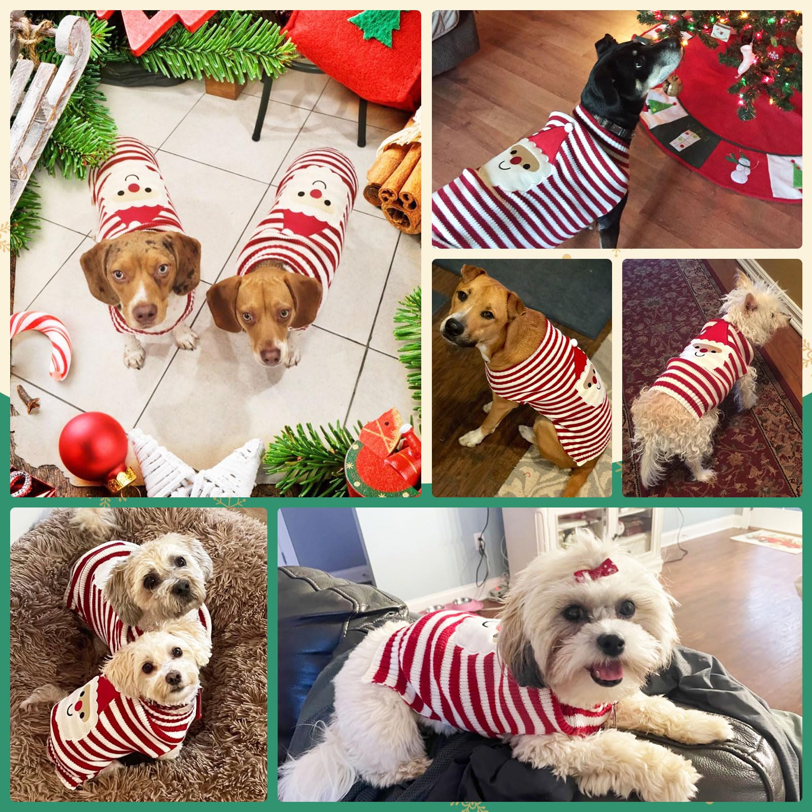 ABRRLO dog Christmas sweater soft knit close-up texture and stretch