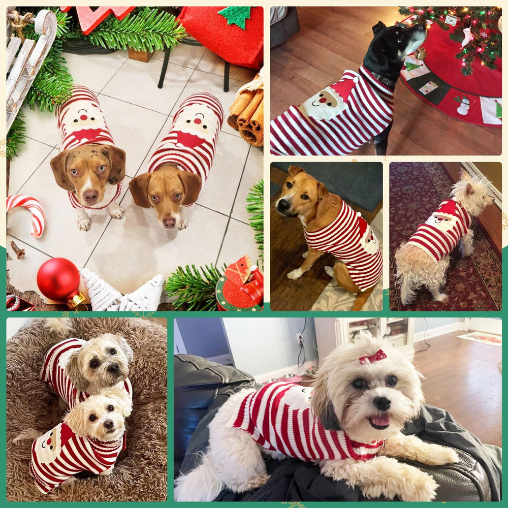 ABRRLO dog Christmas sweater soft knit close-up texture and stretch