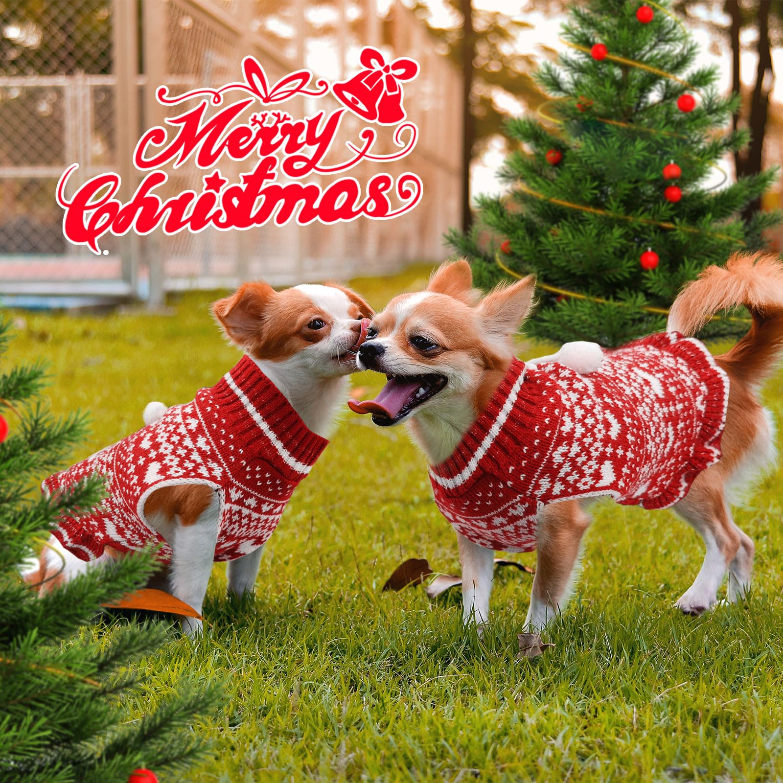ABRRLO dog sweater with leash hole for easy winter walks