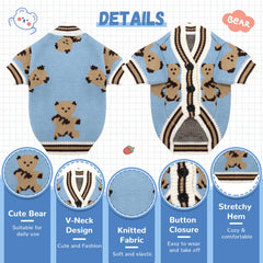 ABRRLO easy-closure dog sweater in blue simplifies dressing for busy mornings.