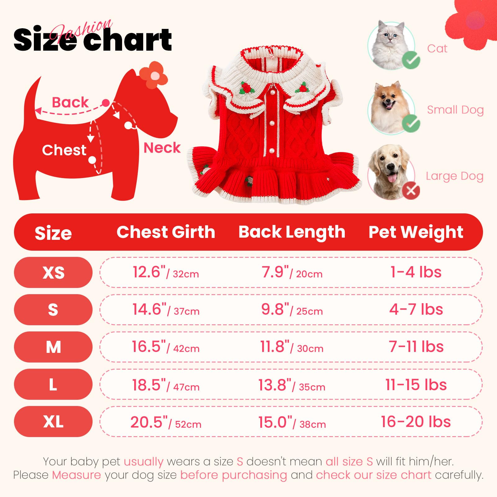 ABRRLO festive dog sweater suitable for Christmas, New Year, and daily wear.