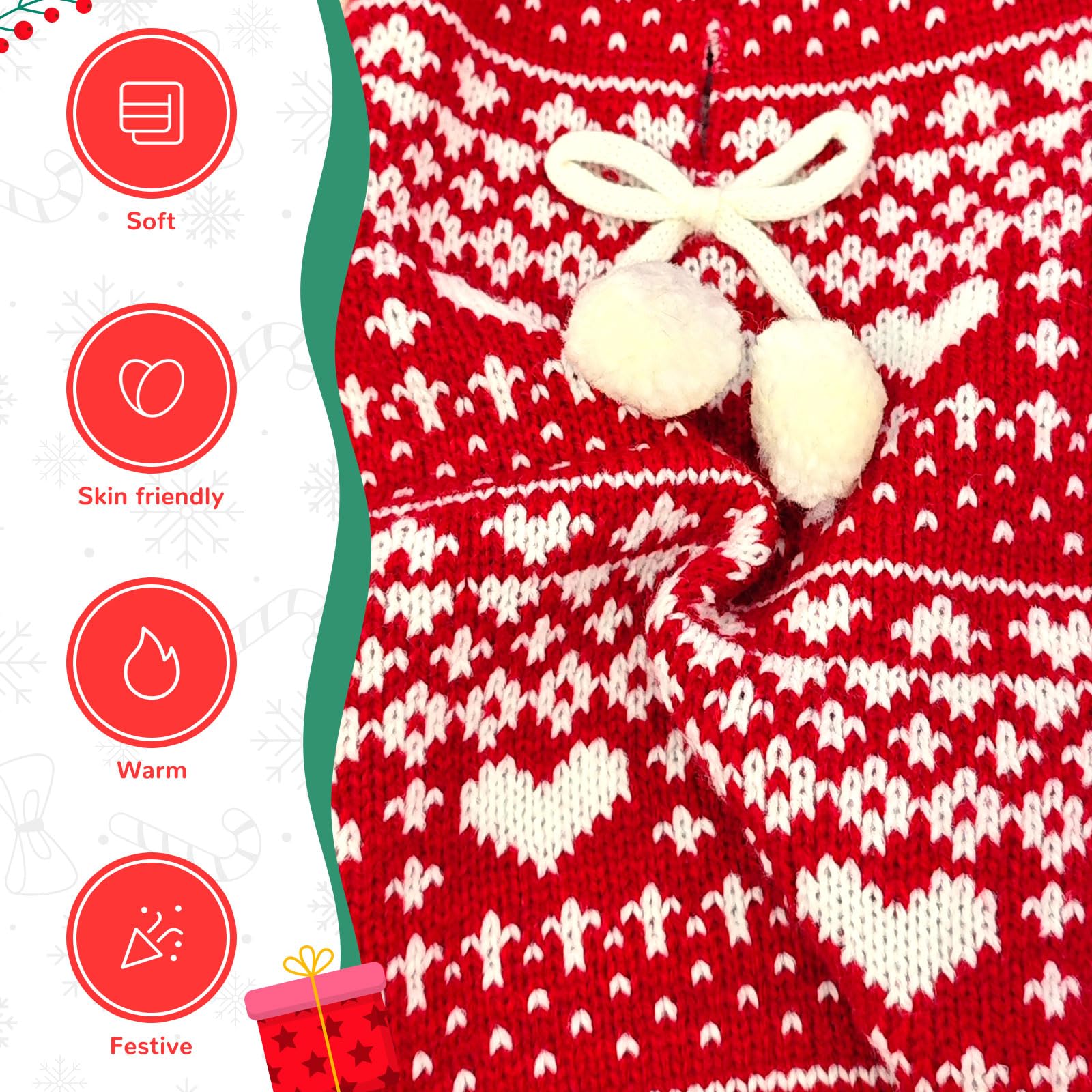 ABRRLO winter pet sweater easy to clean for busy holidays