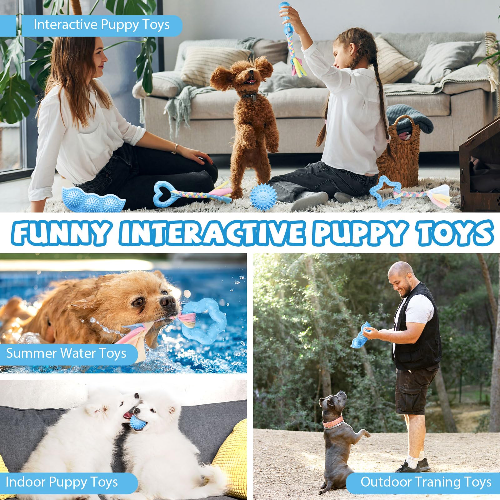 ABRRLO puppy toys help keep pups busy during home play.