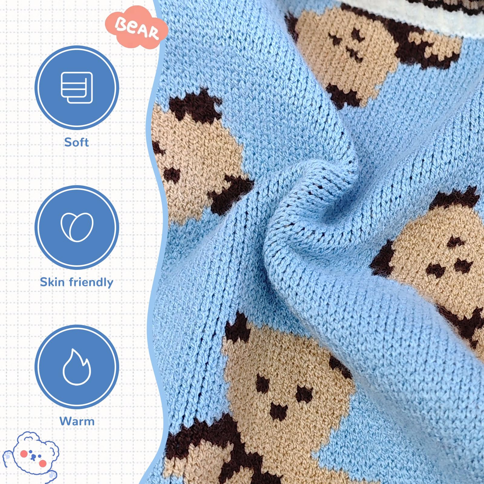 ABRRLO winter dog cardigan in blue is perfect for casual park walks.