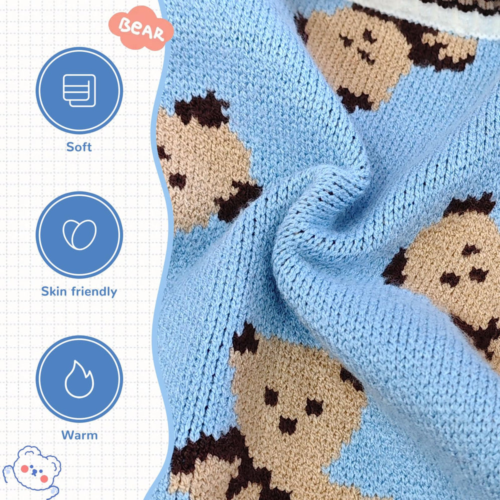 ABRRLO winter dog cardigan in blue is perfect for casual park walks.