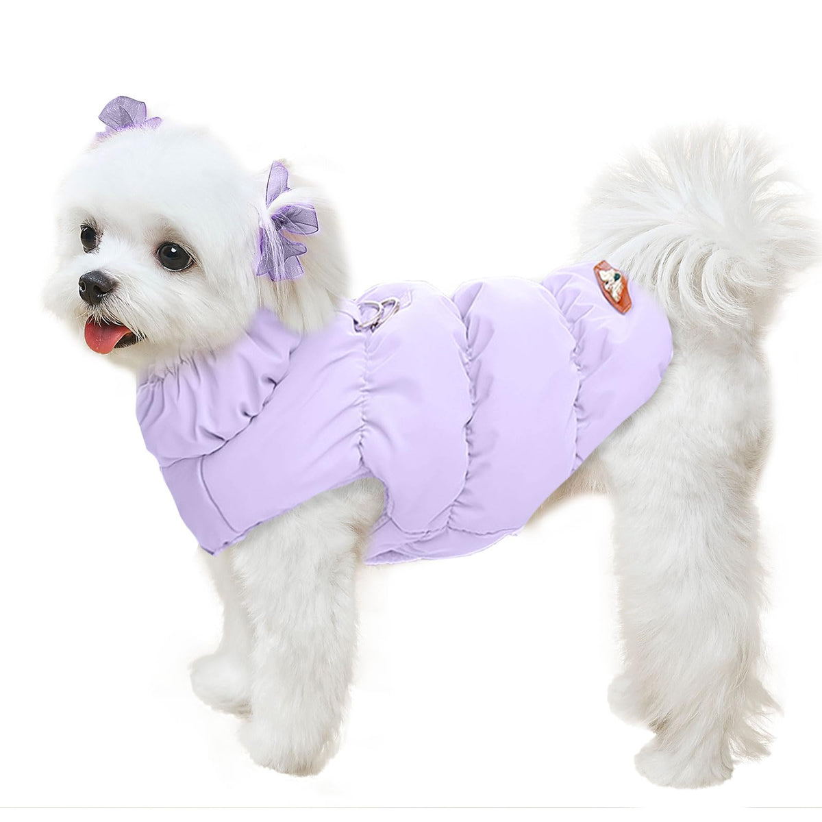 ABRRLO Winter Warm Dog Jacket front view, snug fit for small and medium dogs during chilly walks