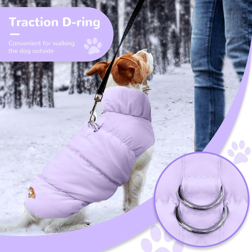 ABRRLO Winter Warm Dog Jacket worn on dog during outdoor strolls offering comfortable protection