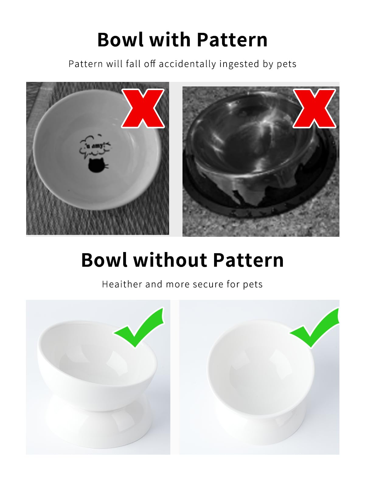 ABRUTY cat bowl wide design 5.8 inches reduces whisker contact.