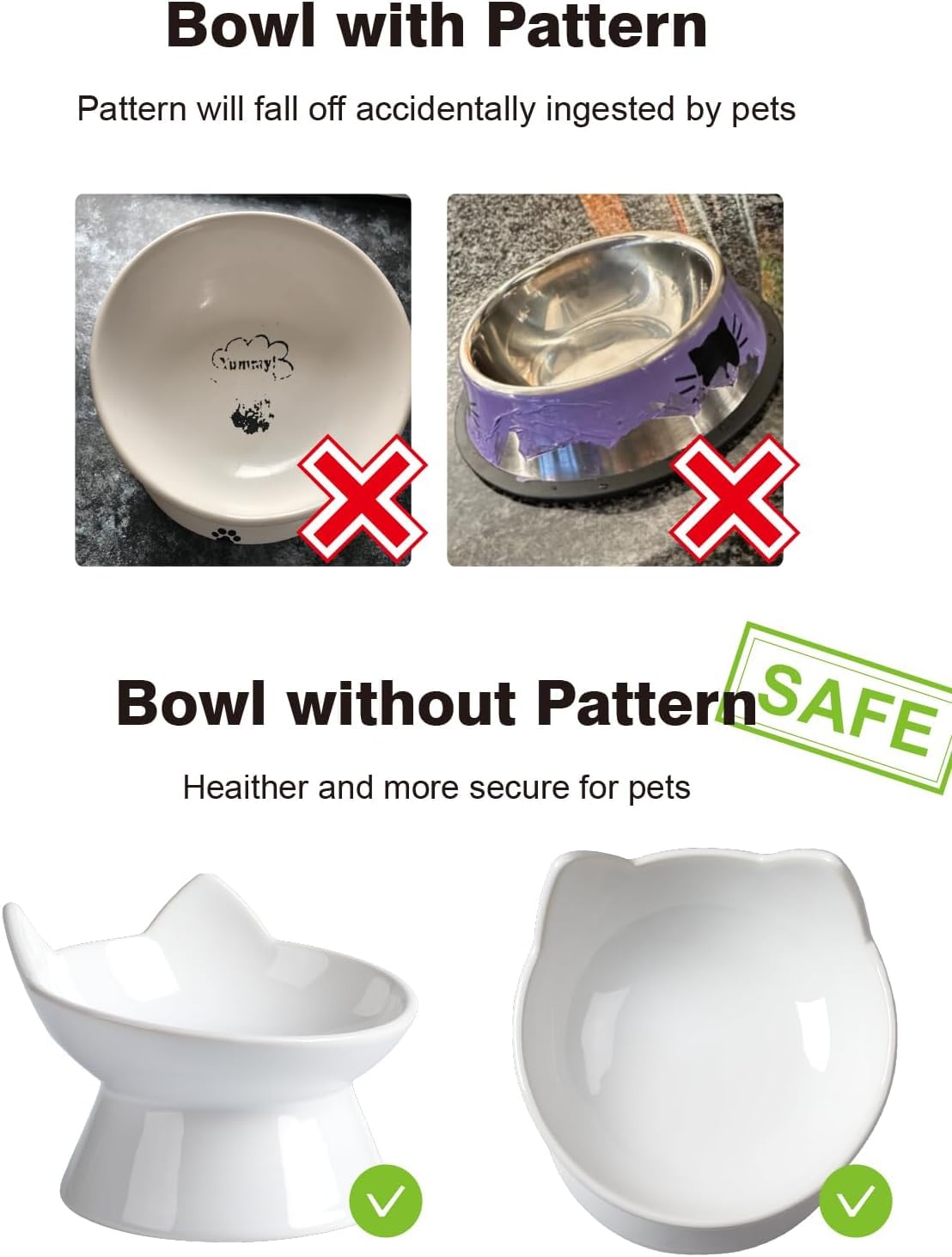 ABRUTY ceramic non-toxic cat bowl offers a durable feeding surface