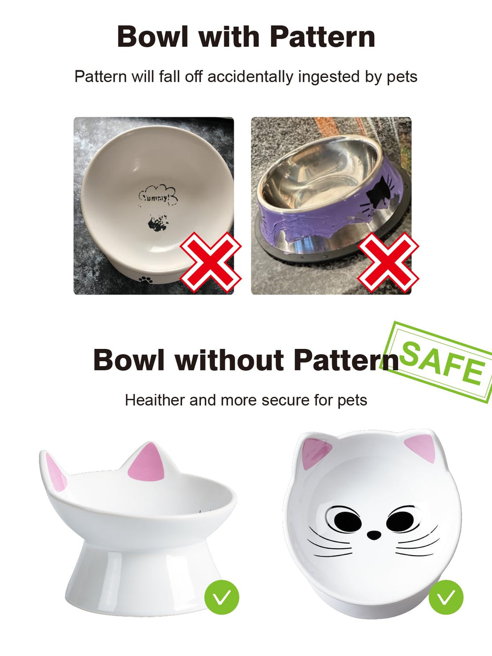 ABRUTY ceramic-raised-bowl-closeup emphasizes durable ceramic and stable placement during meals.