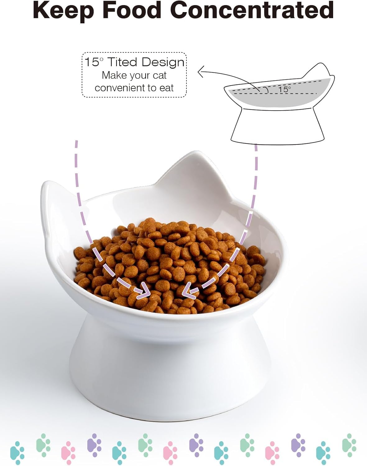 ABRUTY kitten-friendly design fits small pets for controlled portions