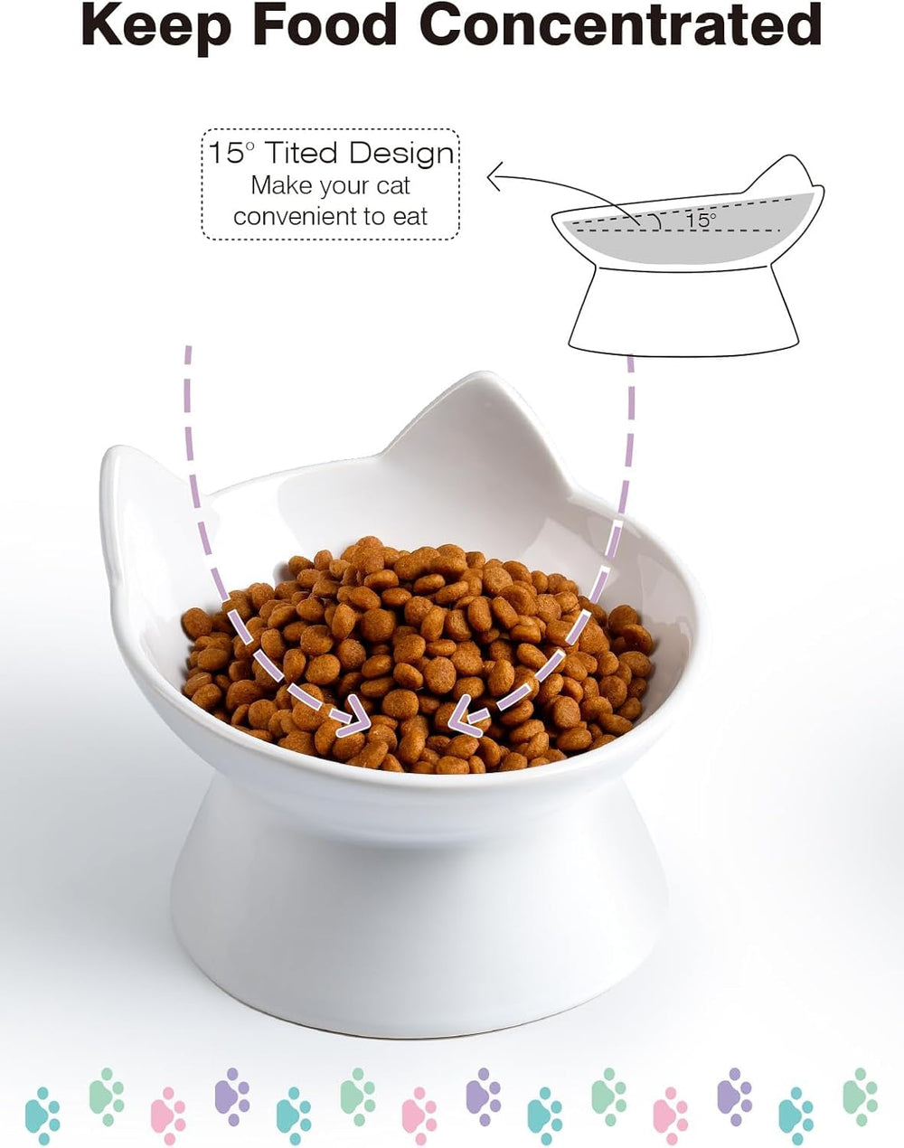 ABRUTY kitten-friendly design fits small pets for controlled portions
