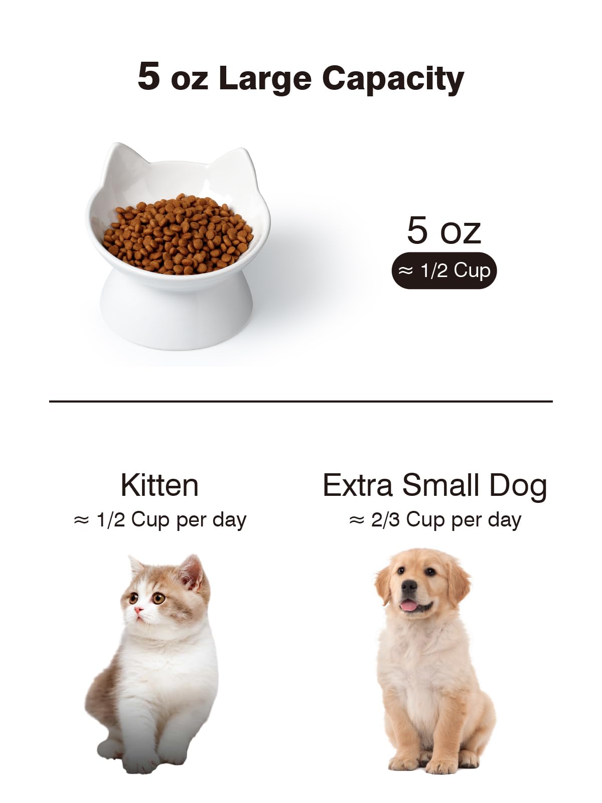 ABRUTY tilted 15-degree cat bowl helps center food for easier swallowing