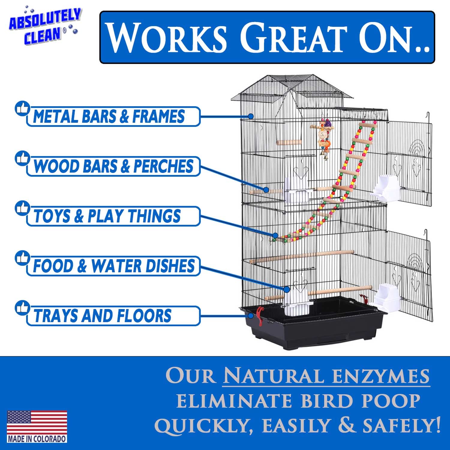 Absolutely Clean deodorizer fragrance-free demonstrates safe, fragrance-free deodorizing around feathered companions.