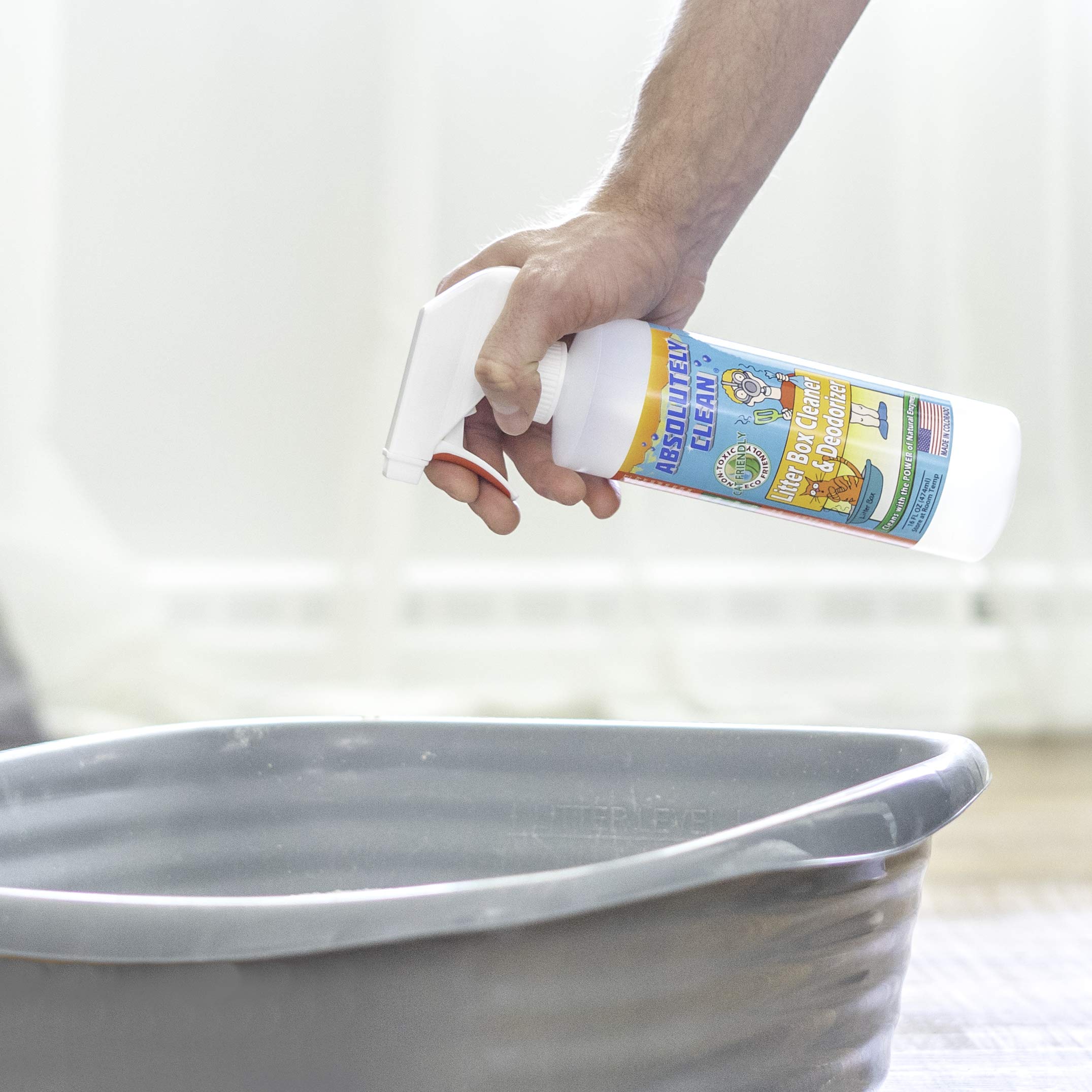 Absolutely Clean litter box cleaner helps litter last longer with regular cleaning