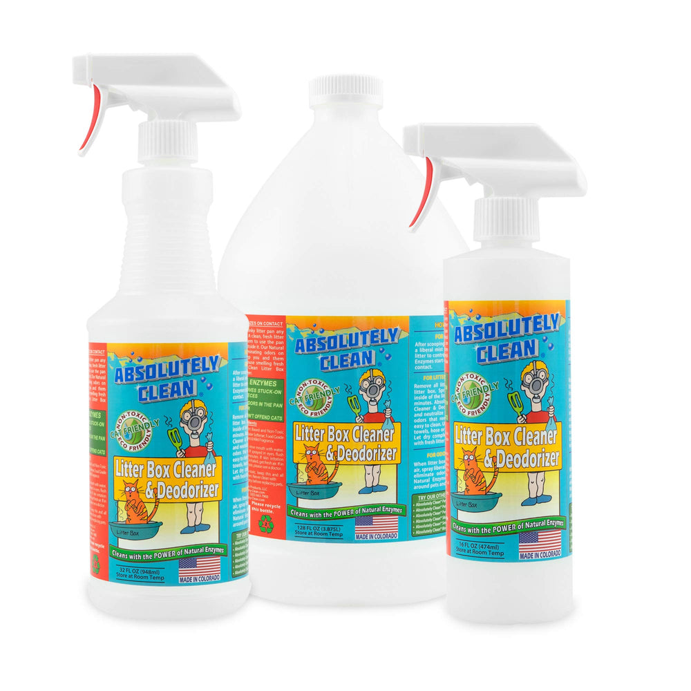 Absolutely Clean litter box cleaner natural enzymes tackle messes around the box