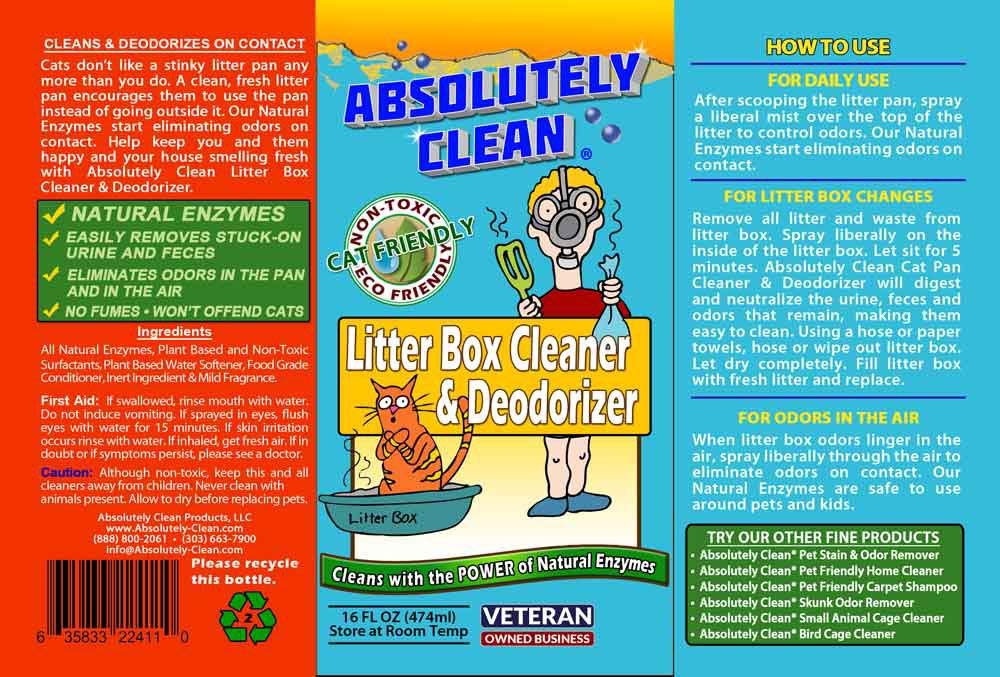 Absolutely Clean litter box cleaner odor elimination in room for fresher air