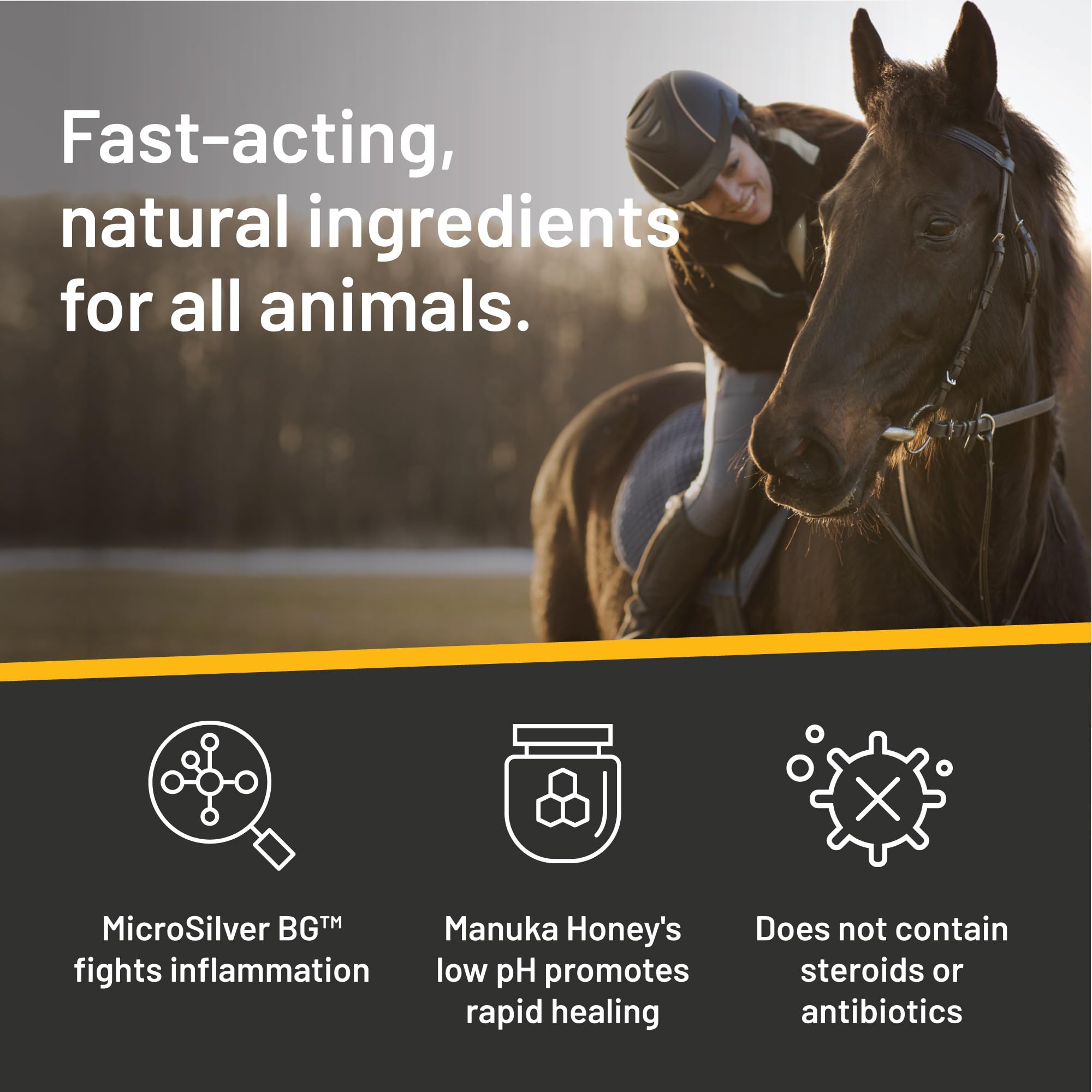 Absorbine Silver Honey thick ointment texture shown for easy spreading and protection.