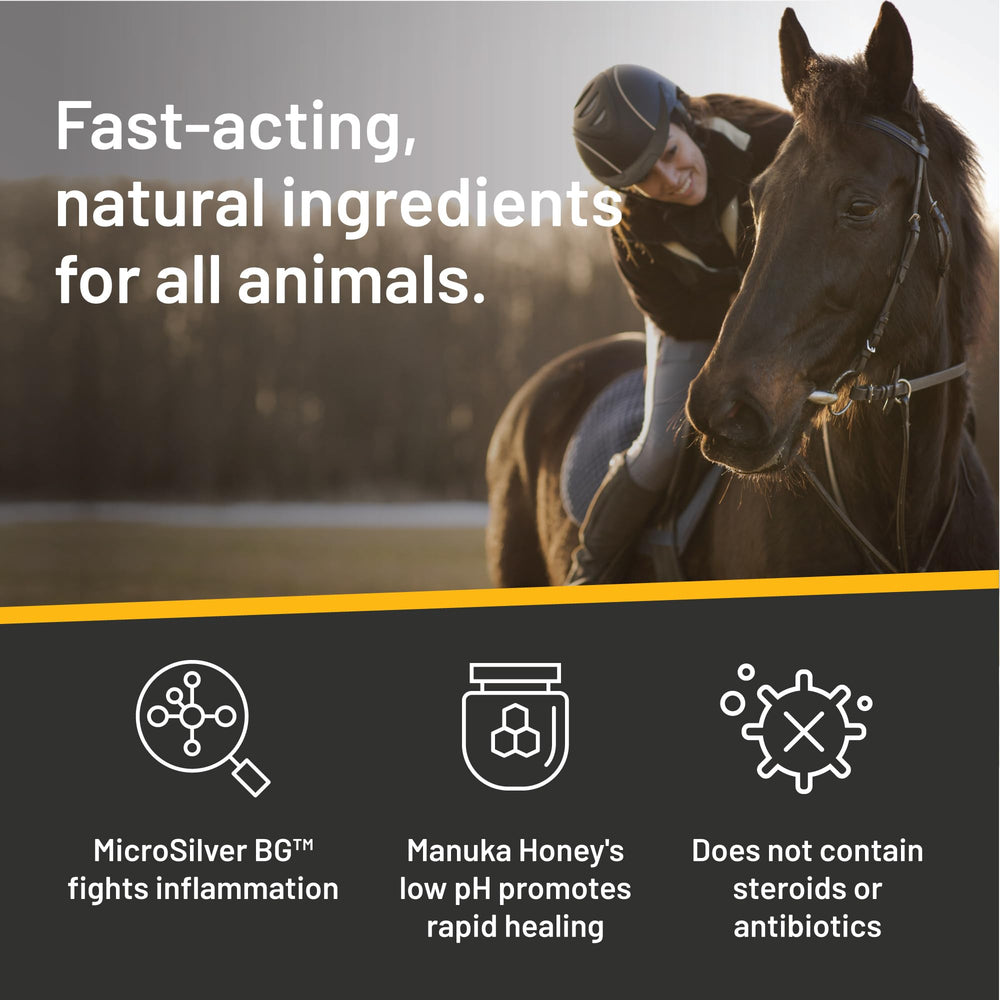 Absorbine Silver Honey thick ointment texture shown for easy spreading and protection.