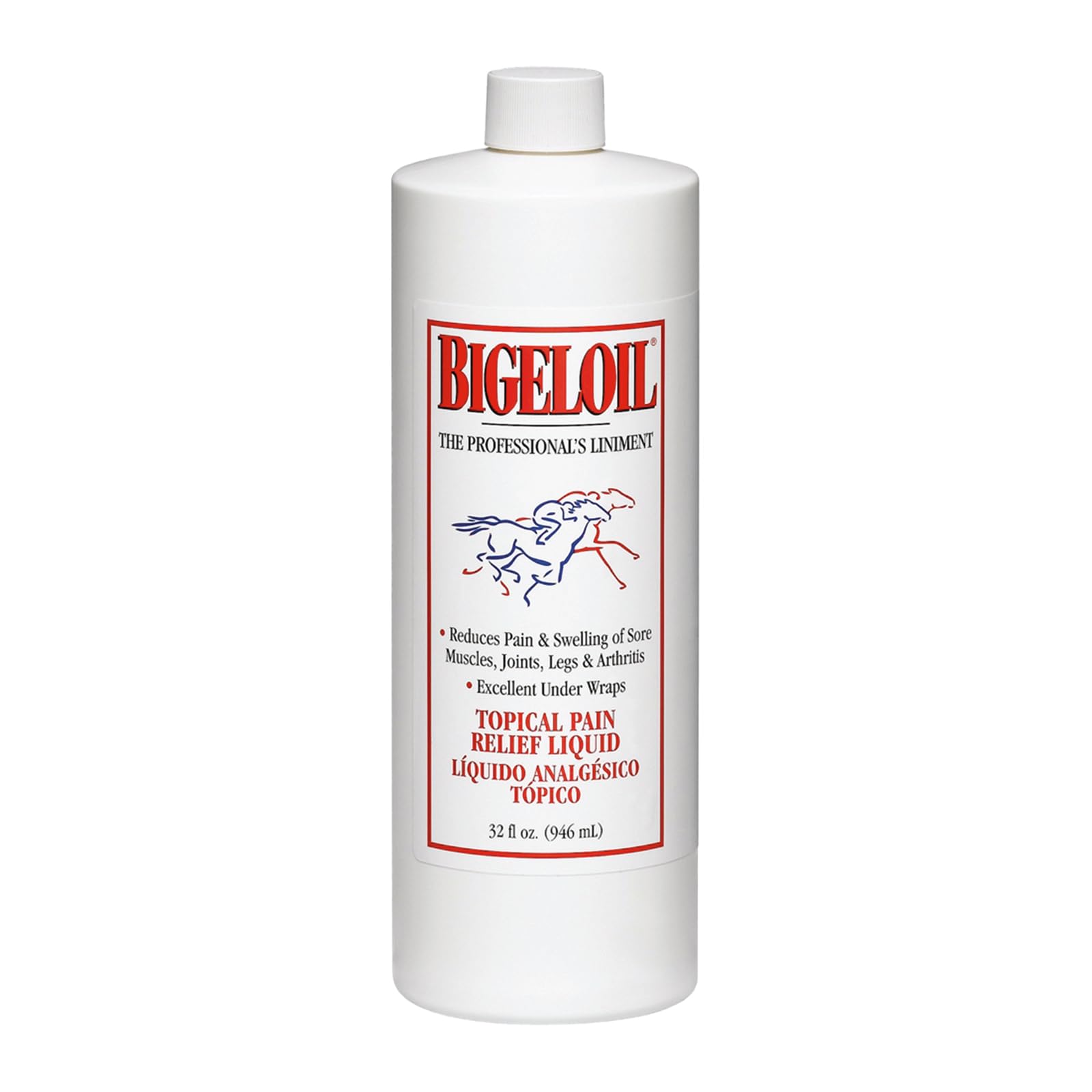 Absorbine Bigeloil 32oz bottle for topical relief and conditioning.