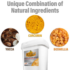 Absorbine Bute-Less front label on tub communicates safety and show compliance