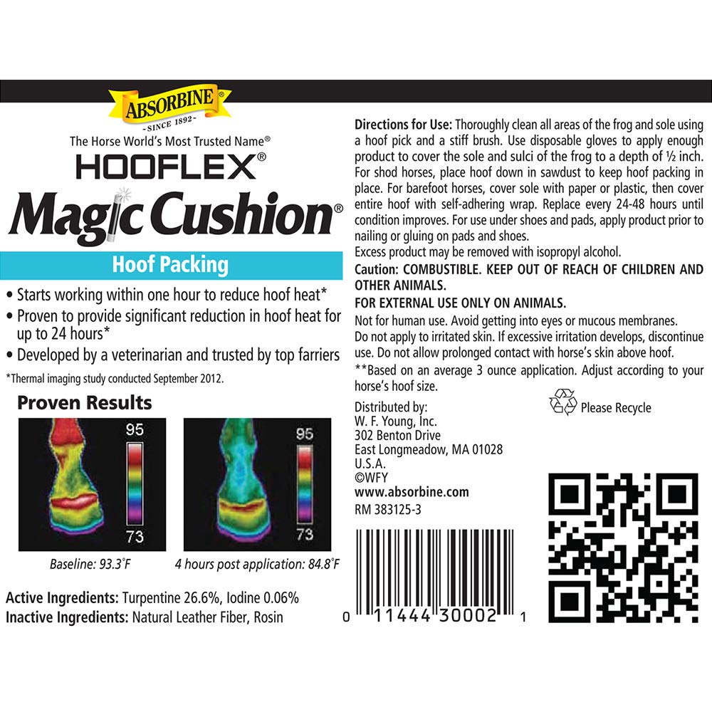 Absorbine Hooflex Magic Cushion being spread on hoof for comfort.