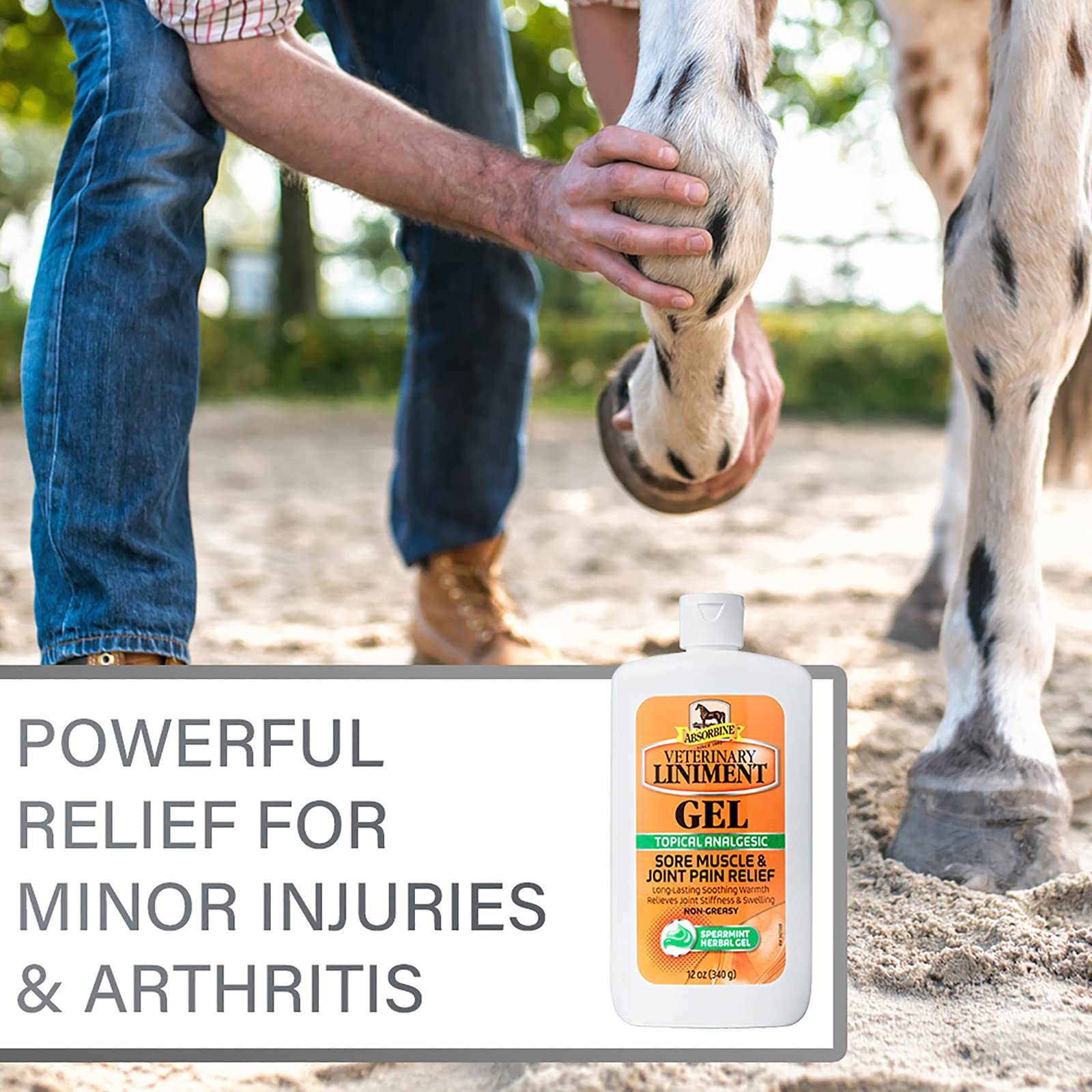 Absorbine linimento gel-uso en competiciones con indicaciones