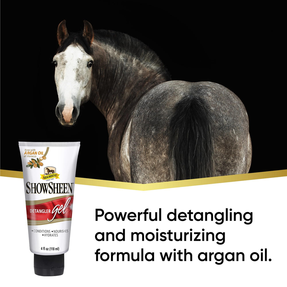 Absorbine ShowSheen Detangler infuser applicator targets precise application.