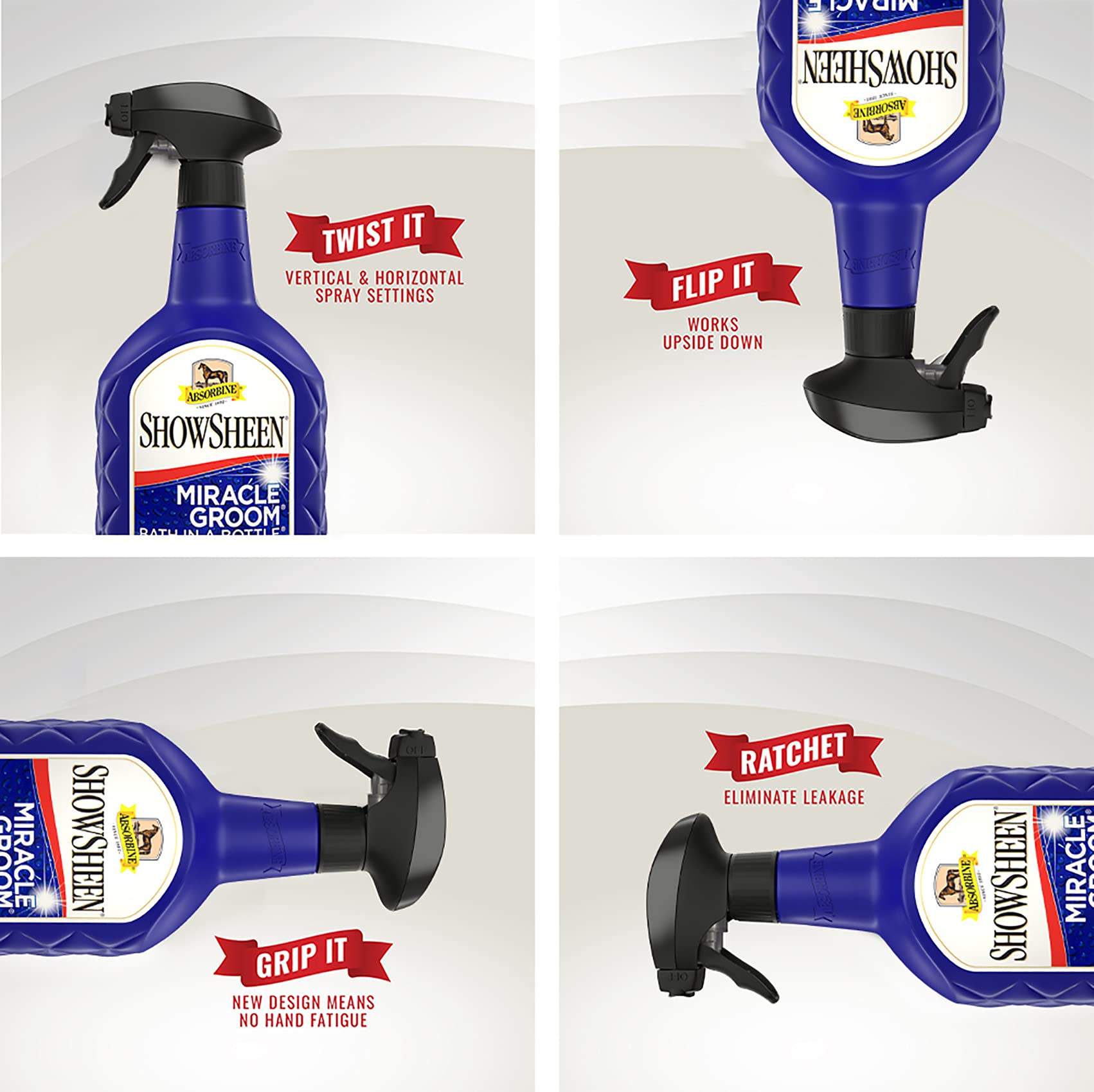 Absorbine ShowSheen Miracle Groom ideal for cold weather cleanup with no rinsing