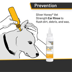 Absorbine Silver Honey ear care action demonstrates simple application and gentle debris removal.