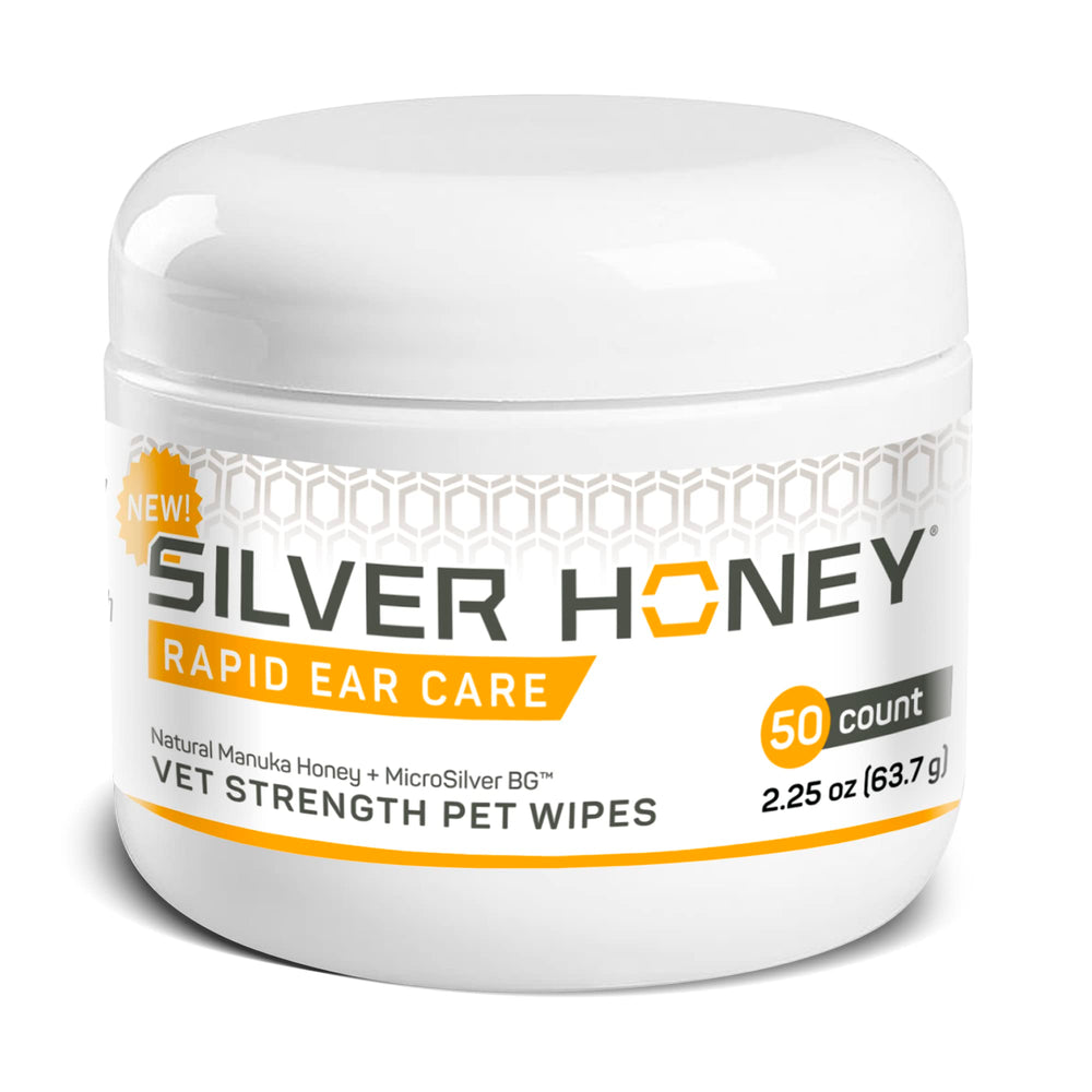 Absorbine Silver Honey ear wipes assist in vet-recommended routine maintenance.