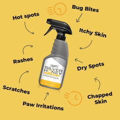 Absorbine Silver Honey spray gel applied touch-free on sensitive areas