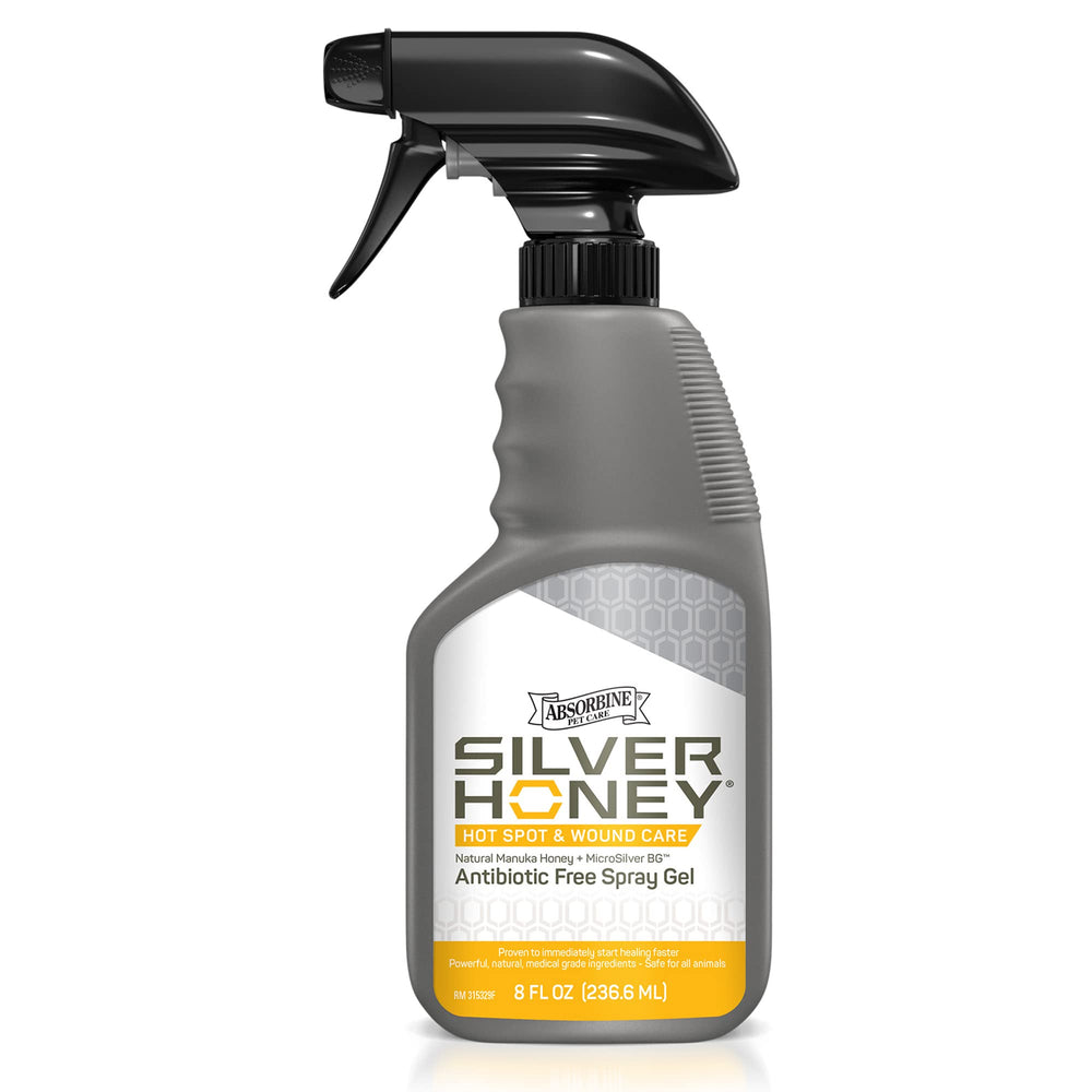 Absorbine Silver Honey spray bottle front view for rapid wound care