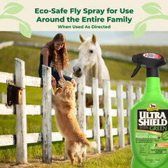 Absorbine UltraShield Green bottle closeup highlights seven botanical oils for natural protection